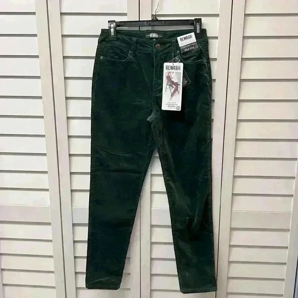 Rewash Green High Rise Corduroy Mom Jeans NWT - Size 1/25